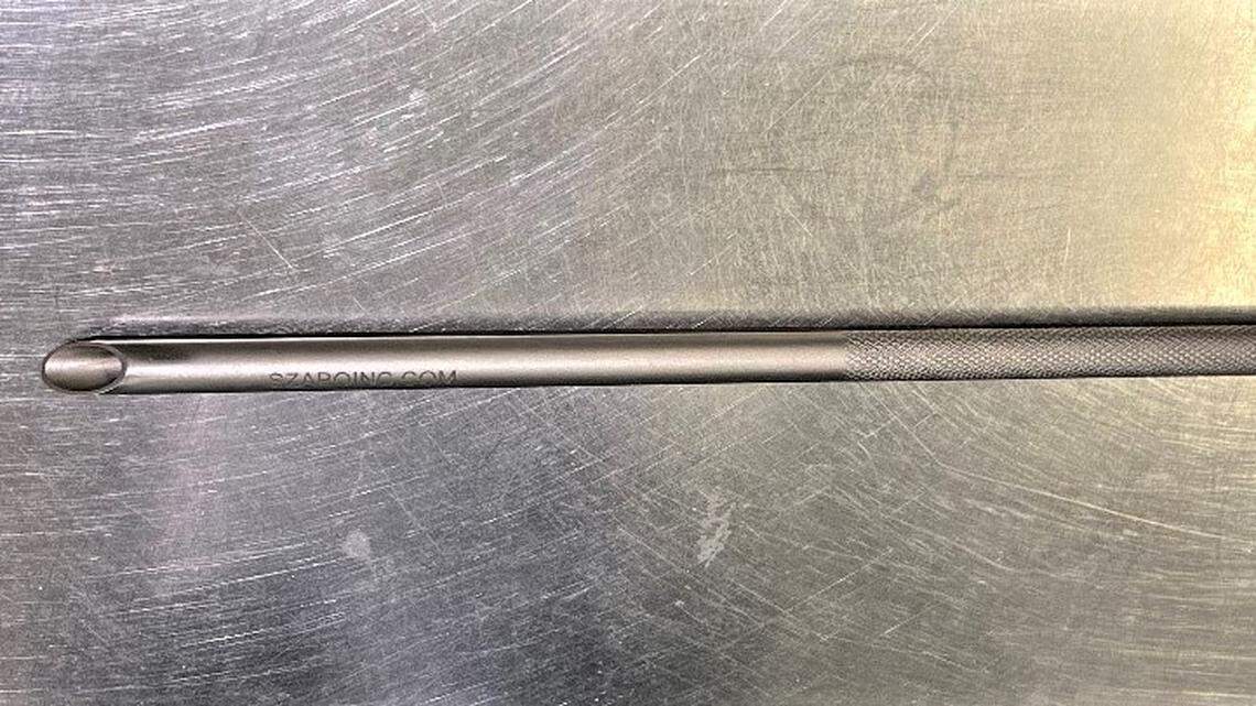 A “vampire” straw was found in a man’s backpack at an airport in Boston, Massachusetts state police say.