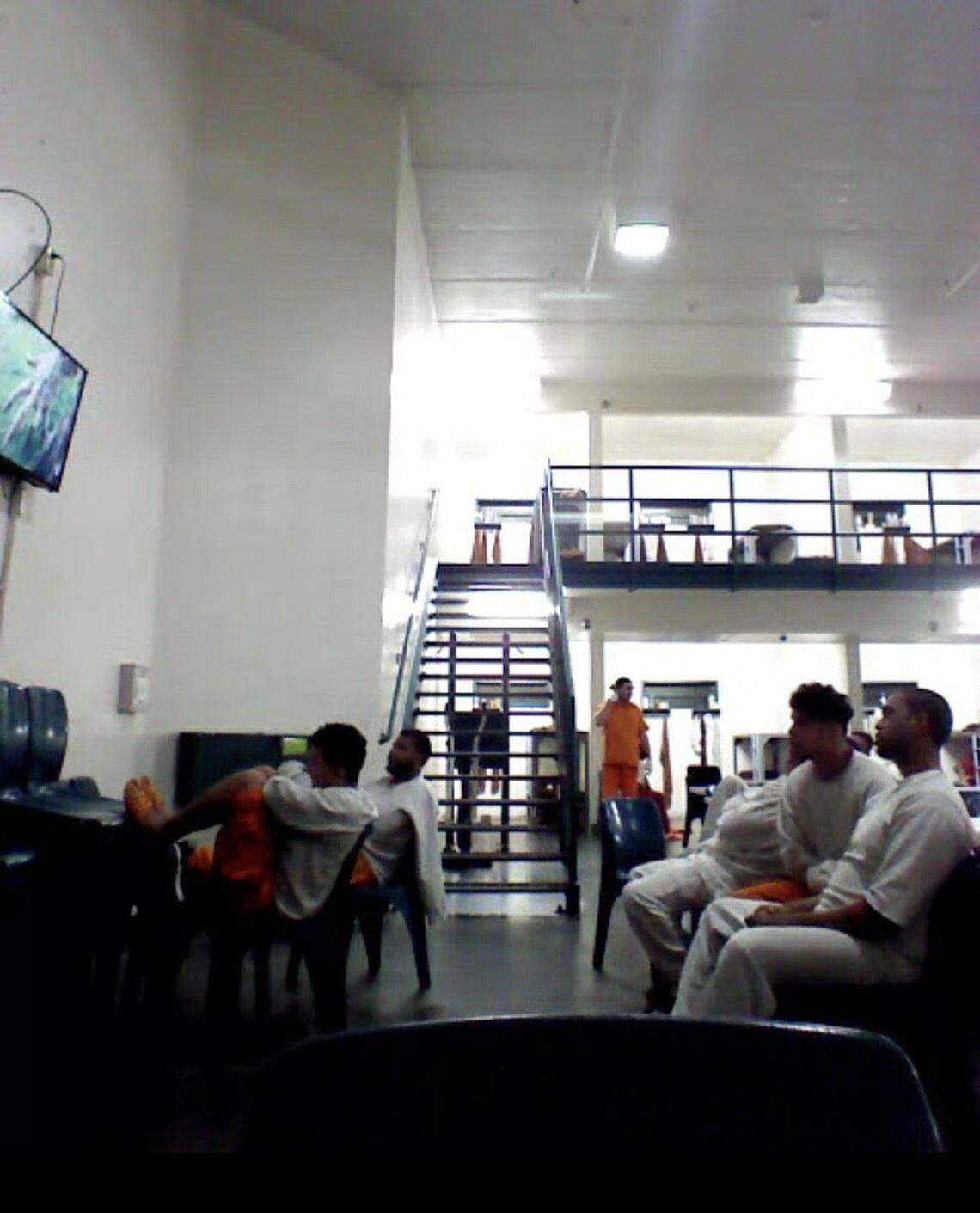 A view inside the Glades detention center from one of the video cams.