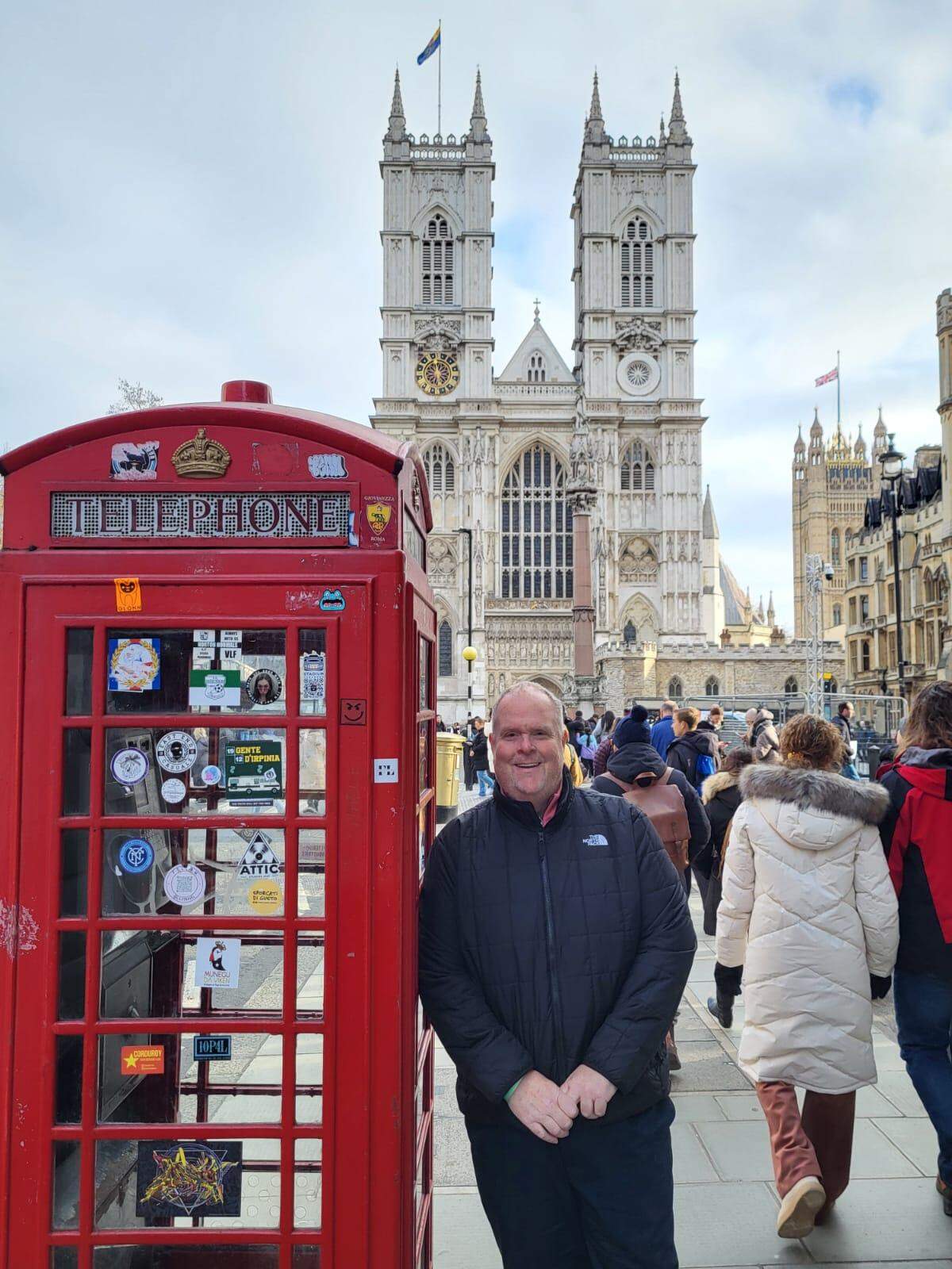 Mark Trowbridge on a recent trip to London. Photo courtesy of Sara Hernandez.