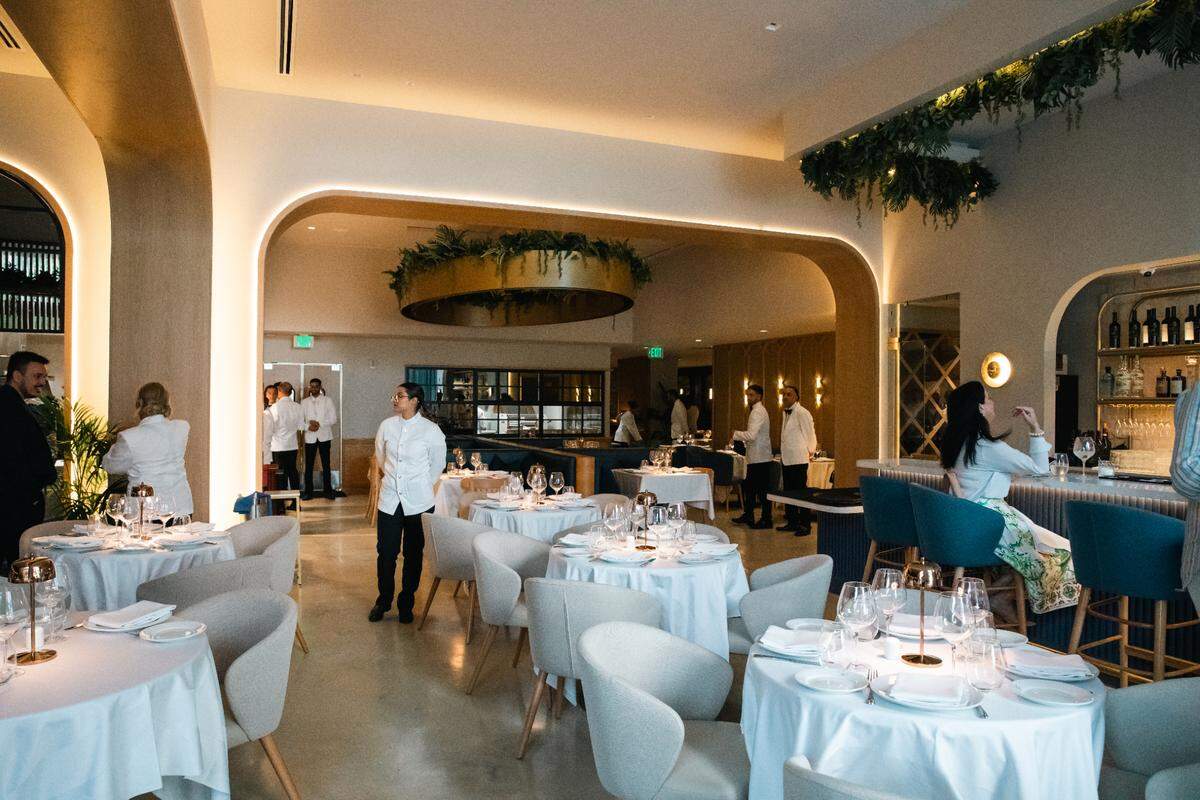 At right is the bar at Piegari Ristorante in Wynwood.