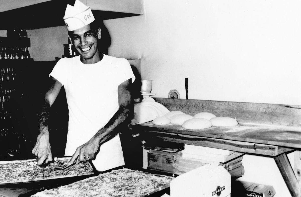 Original owner Frank Pasquarella at Frankie’s Pizza on Bird Road in Miami.