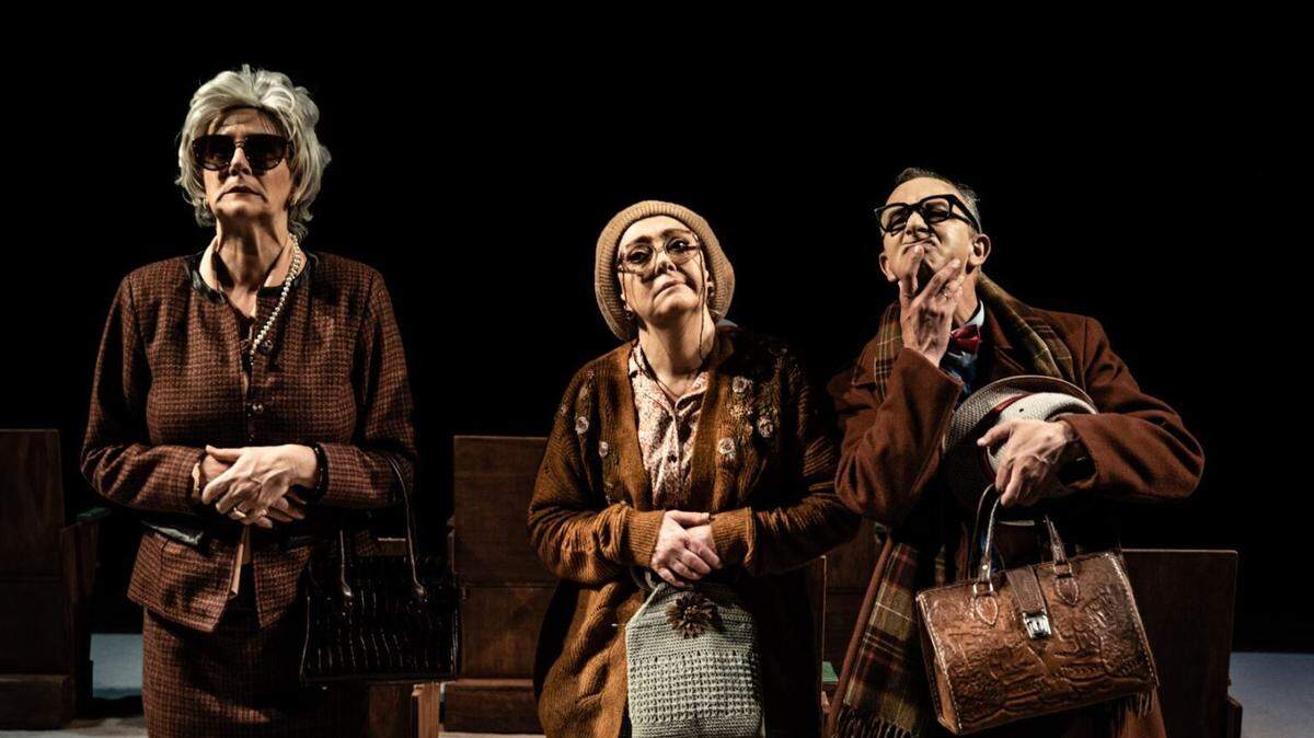 María Elena Pérez as Graciela, Martha Vidal as Azucena, and Carlos Sorriba as Aníbal in ‘Are You There, Bette Davis?,” which is part of the 36th International Hispanic Festival of Miami.