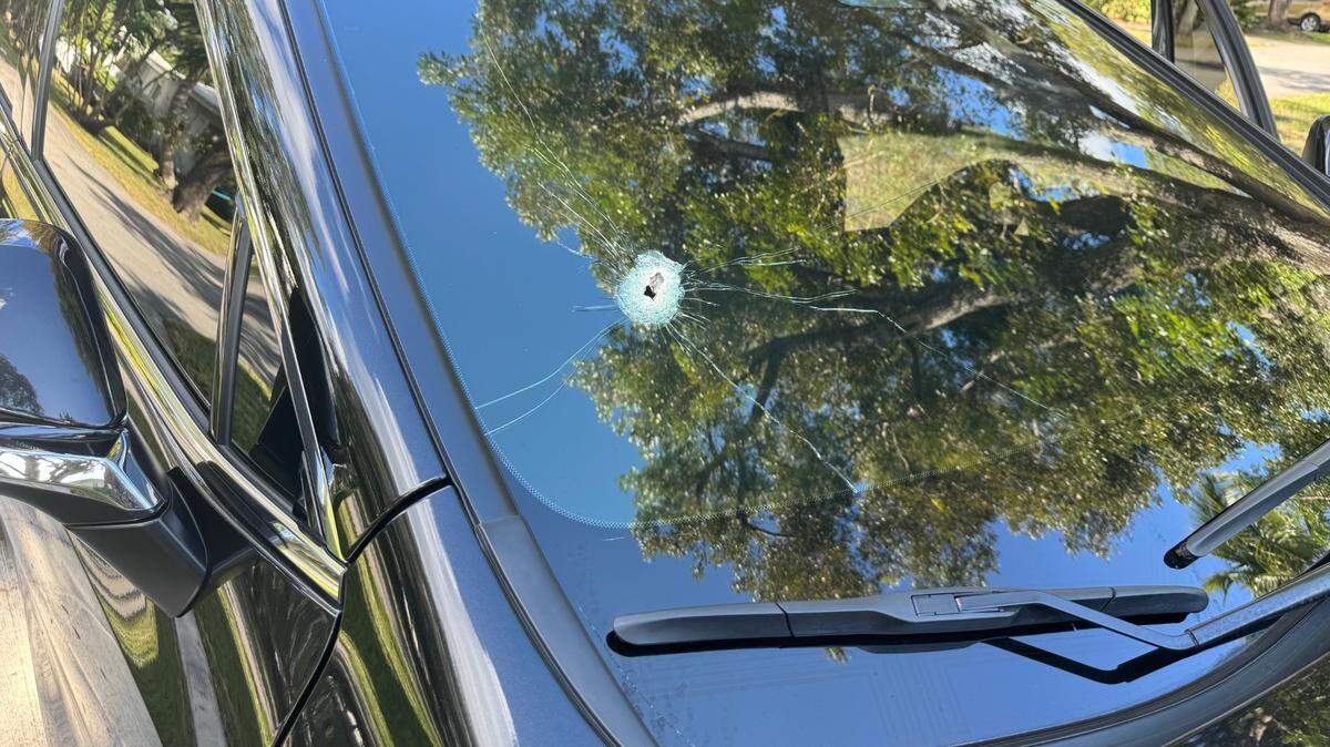A bullet pierced the windshield of Esha Dawkins’ Lexus SUV during a shooting on Interstate 95 on Nov. 25, 2024.