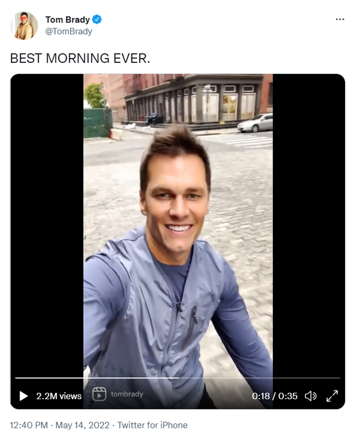 Tampa Bay Buccaneers quarterback Tom Brady posted a funny video of himself eschewing a boring routine of waking up, having a smooth and working out, to take a bicycle ride around New York City.
