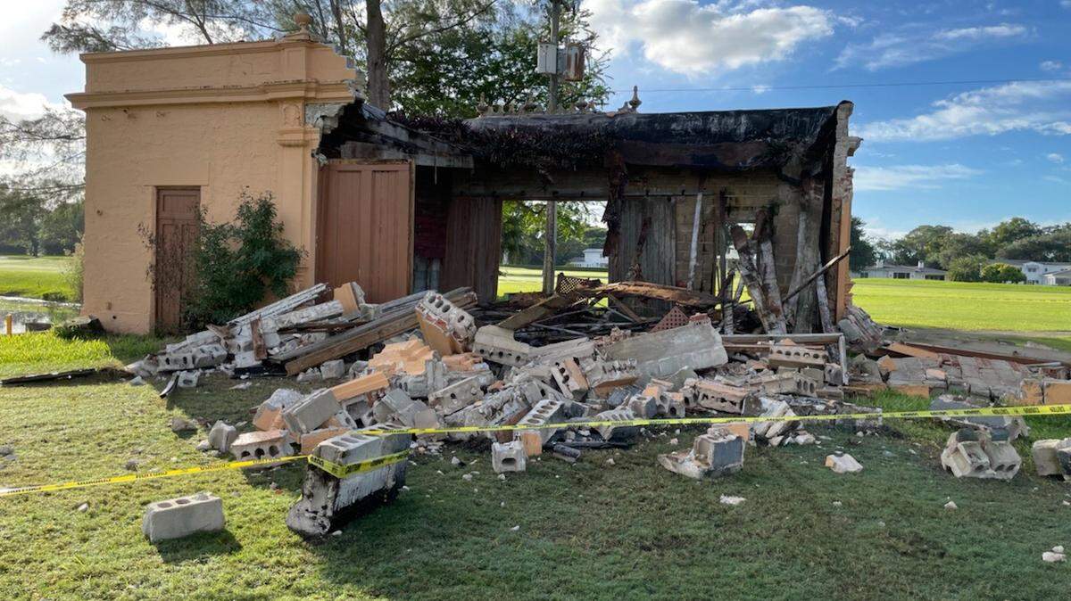 The historic Gondola building at Coral Gables’ Biltmore Hotel collapsed on Tuesday, Nov. 16.