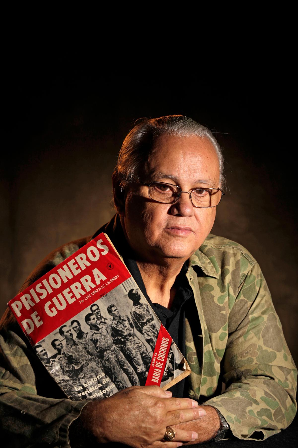 Arturo Cobo, shown here at age 70, was a member of Infantry Battalion 3 during the Bay of Pigs invasion, and a member of the Bay of Pigs Veterans Association, Brigade 2506. Cobo is shown wearing fellow Brigadista Juan J. Peruyero’s fatigues. Peruyero’s daughter Nelda Fonticello presented Cobo the uniform when Peruyero passed away.