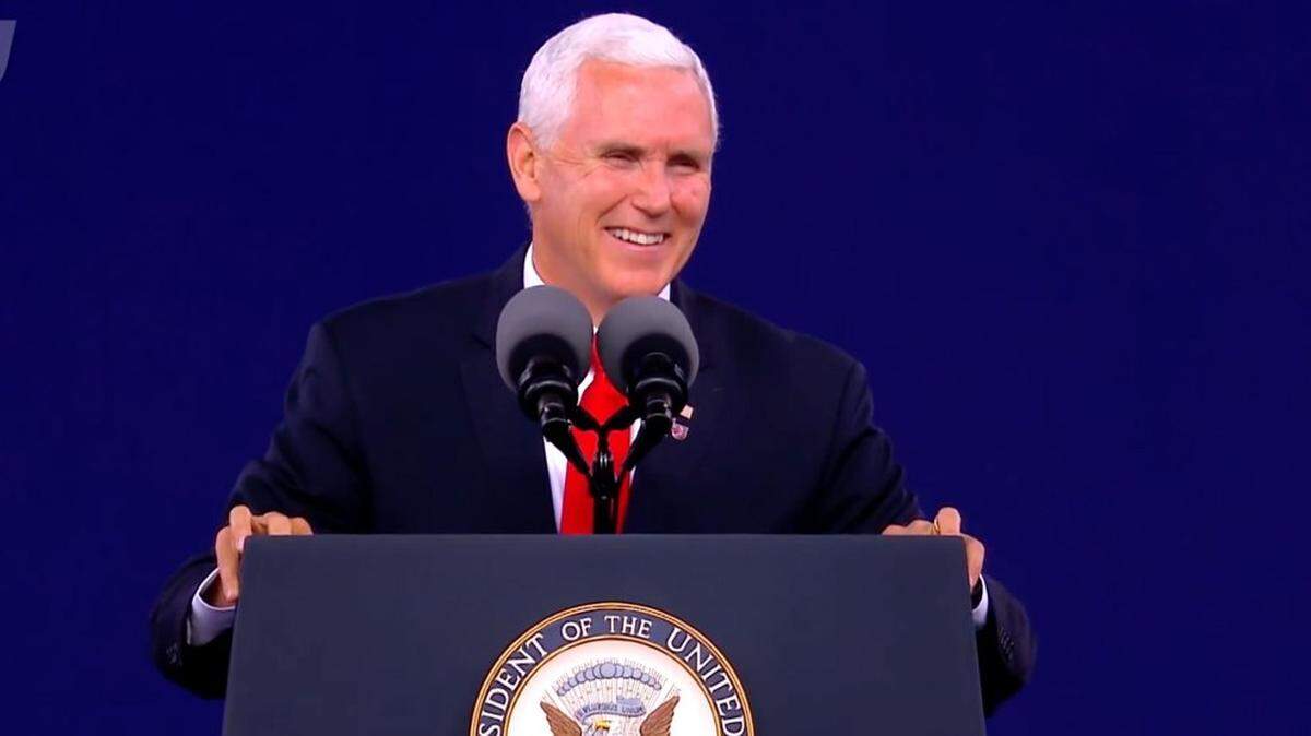 Vice President Mike Pence address students at Liberty University’s graduation ceremony.