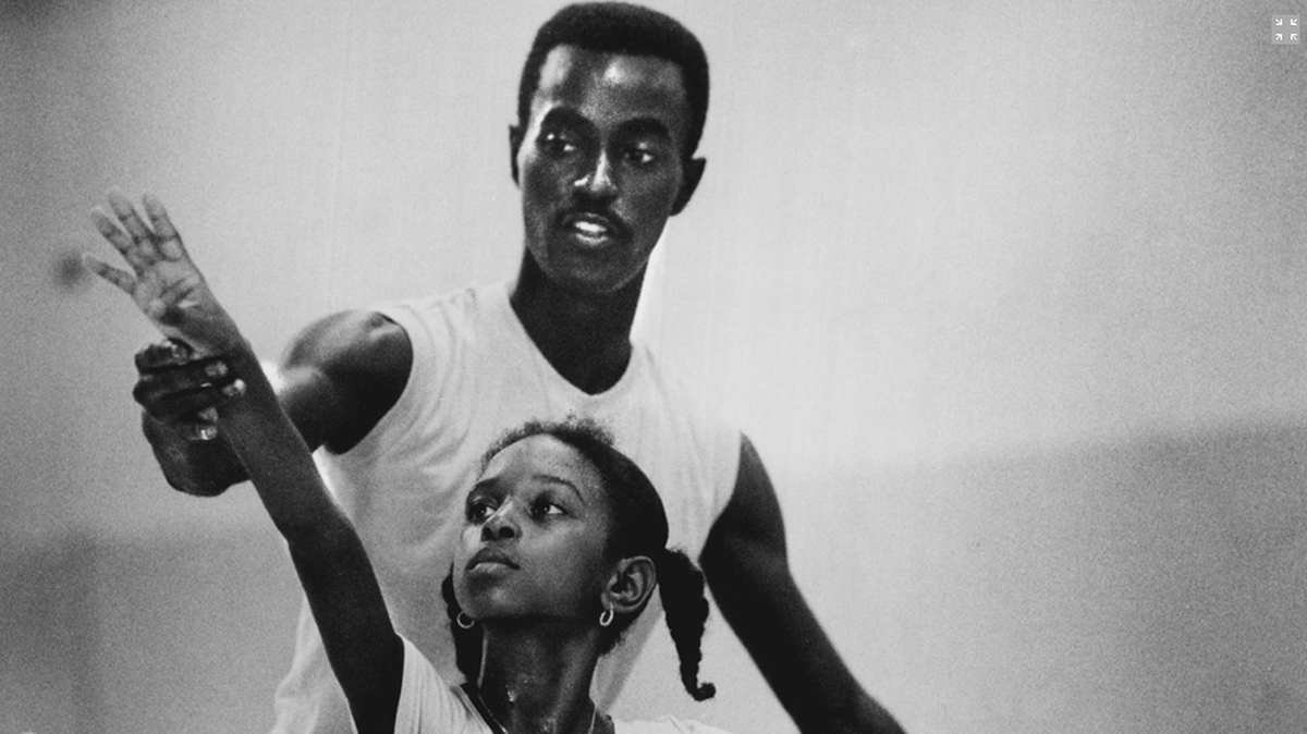 During practice Tenya Overton, 8, with teacher Chris McKennon at Model City Cultural Art Center on August 16, 1984. McKennon, a respected dance teacher and choreographer, died July 4, 2023, at age 66.