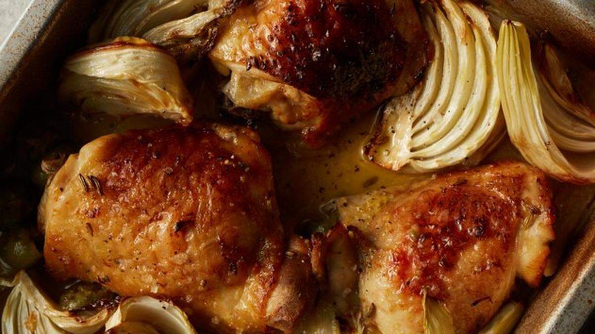 Roast chicken with citrus and fennel