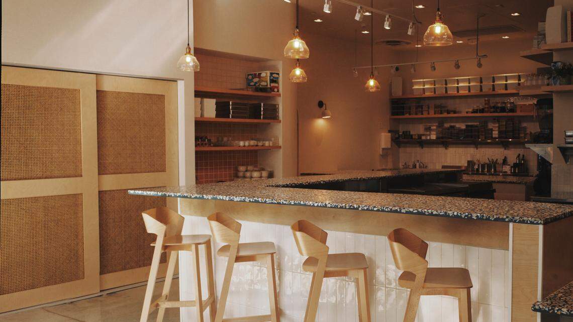 The counter at Itamae Ao, a Peruvian-Japanese omakase restaurant in Miami. The restaurant from Chef Nando Chang was just awarded a Michelin star.