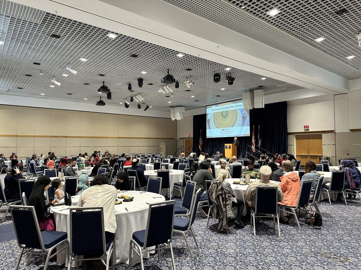 People of different faiths and backgrounds gathered at Florida International University’s annual Ramadan dinner, called iftar, or a community dinner that breaks the daylong fast.
