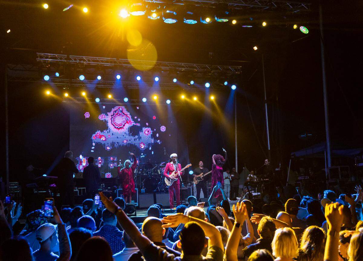 Nile Rodgers and CHIC perform during a live concert at Lummus Park on Saturday, March 11, 2023, in Miami Beach, Fla.