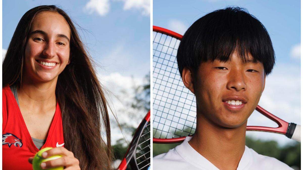 Doral Academy’s Payton Siedle-Lubowitz (left) and True North's Caleb Chow (right) are the Miami Herald’s Miami-Dade Tennis Players of the Year.