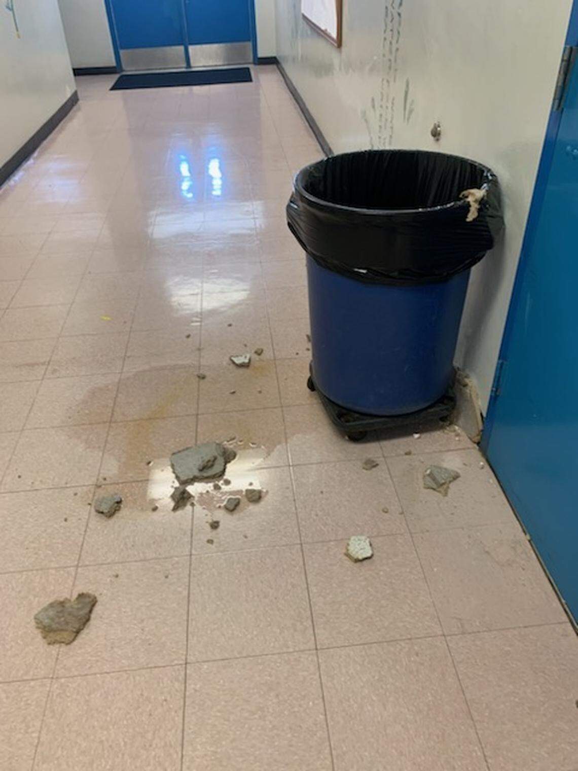 Damage left behind at Walker Elementary School in Fort Lauderdale following historical rainfall on the week of April 12, 2023.