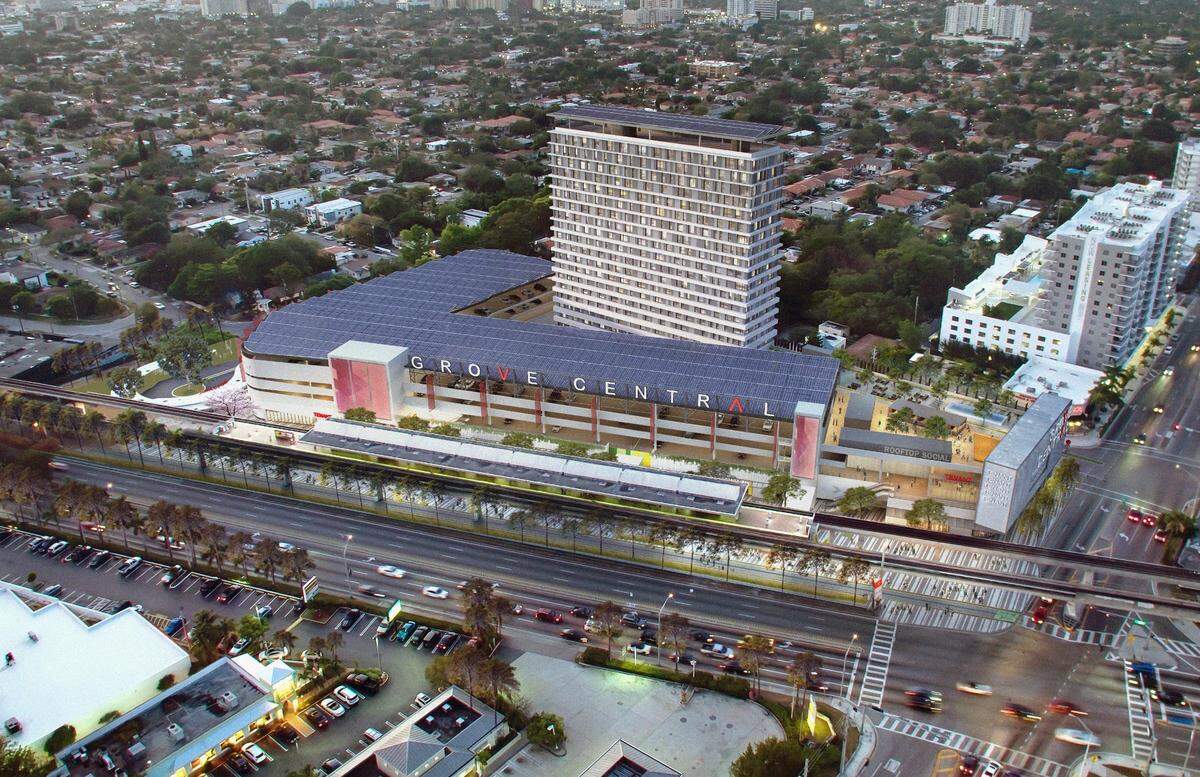 Architectural rendering of the Grove Central mixed-use project being developed by Terra, which will include workforce housing and major retailers such as Target.