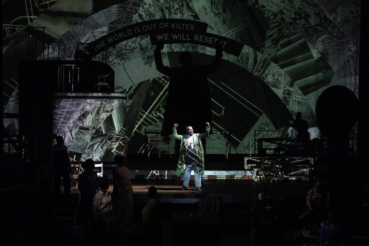 Costumes and sets are “big meaning makers” in the piece, according to dramaturg Mwenya Kawbe. Pictured: Hamilton Dhlamini. 