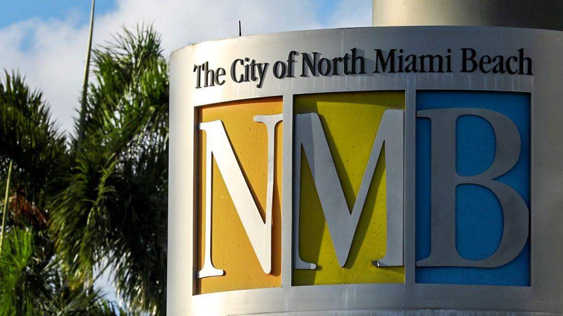 A portion of the welcome sign travelers can see from Northeast 19th Avenue in North Miami Beach, Florida, on Friday, March 18, 2022.
