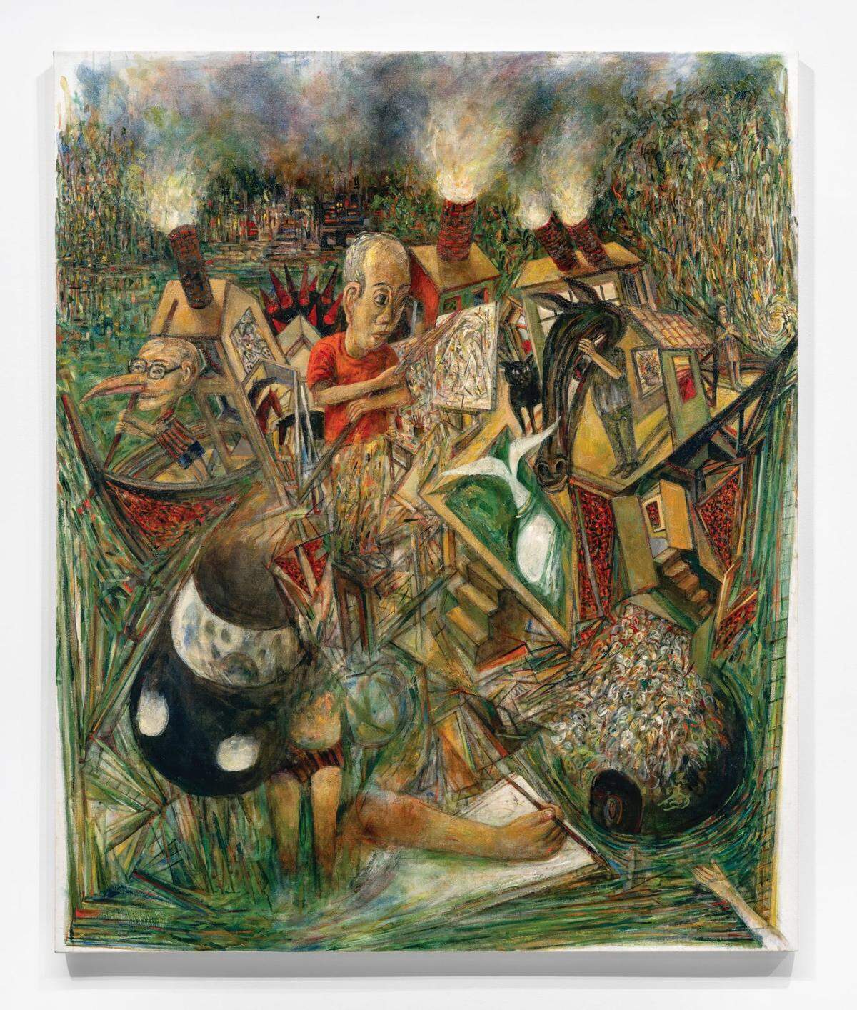 “Heart of Darkness,) 2020-2021, by Arturto Rodriguez, was painted during the pandemic. It is part of his solo exhibition at LnS Gallery through April 9, 2022.