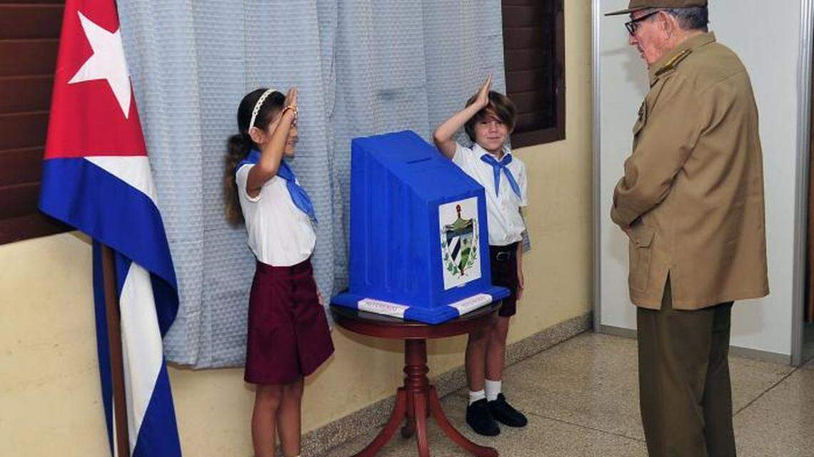 Cuba’s leader Raúl Castro casting a vote on a referendum to decide on a new family code allowing same-sex marriage, on Sunday, September 25, 2022.