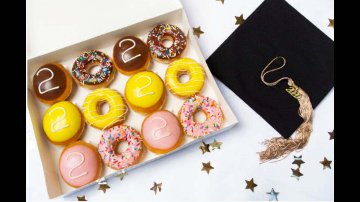 Graduating seniors can get free doughnuts from Krispy Kreme on Tuesday, the company said.