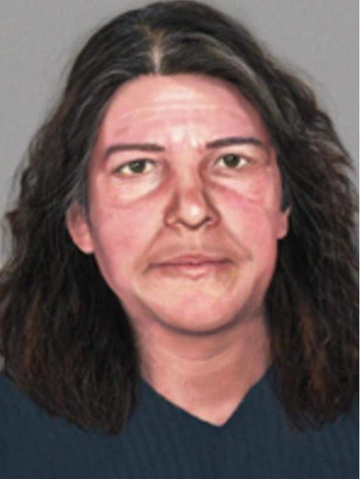 A photo of Josephine Sunshine Overaker aged to 41 years. The fugitive who used several birthdates would be anywhere from 43 to 46 years old now.