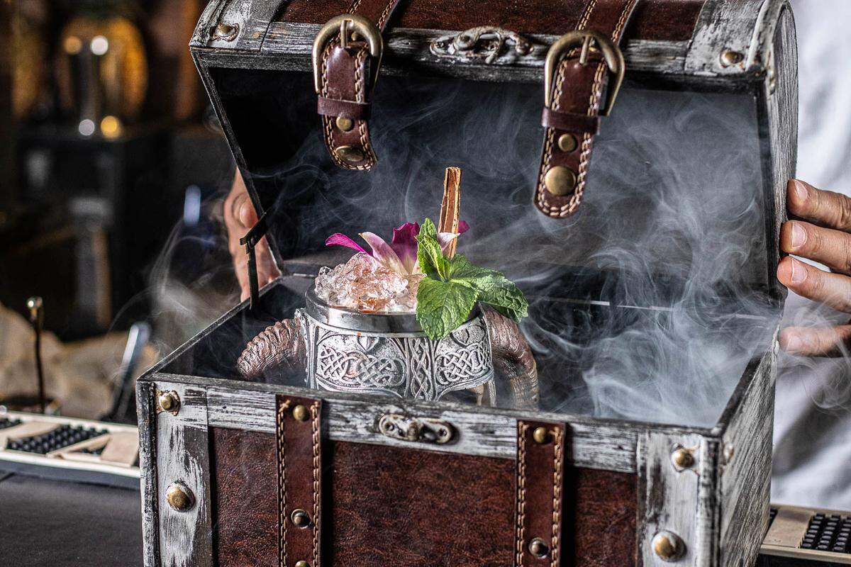 Salvaje has many specialty cocktails, including the Rita Salvaje, made from Don Julio Blanco, Grand Marnier, orange juice, tonka beans and ginger and comes in a chest.