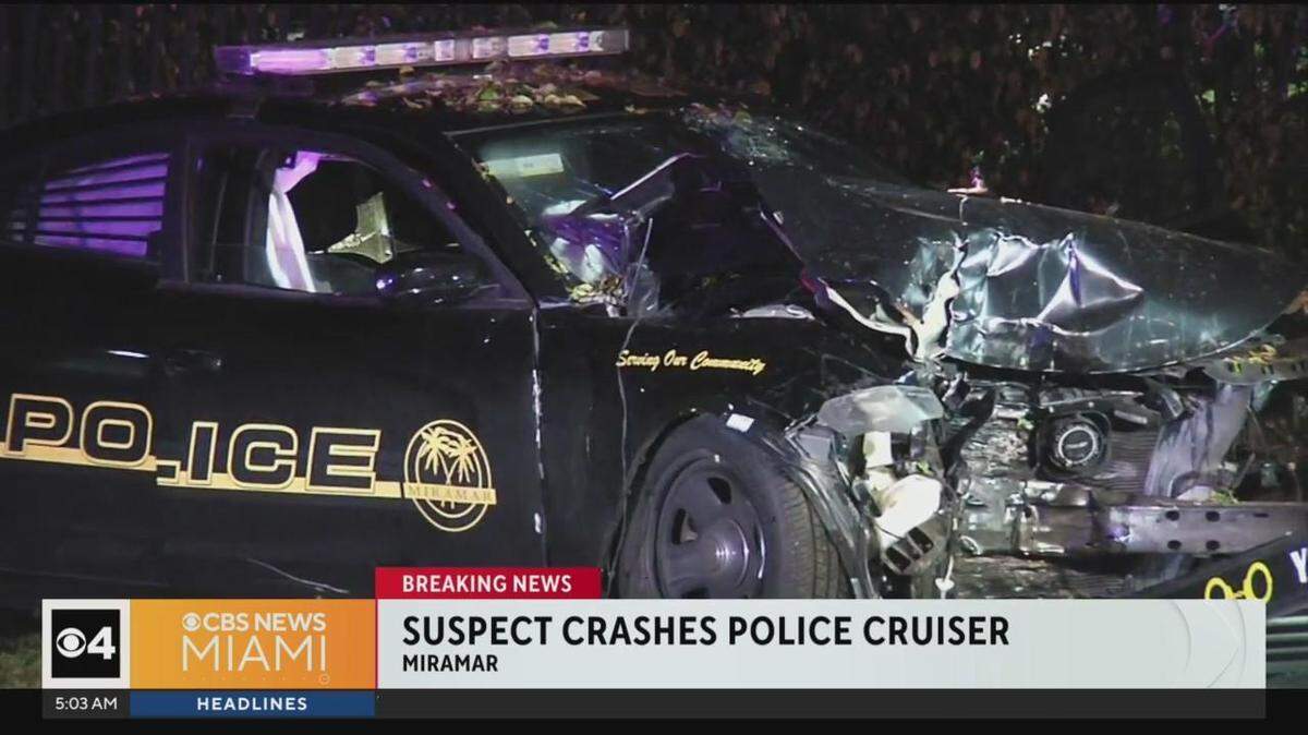 Miramar police deployed a stun gun on a man before he stole one of their cop cars and crashed it on Friday, Jan. 26, 2024, the agency said.