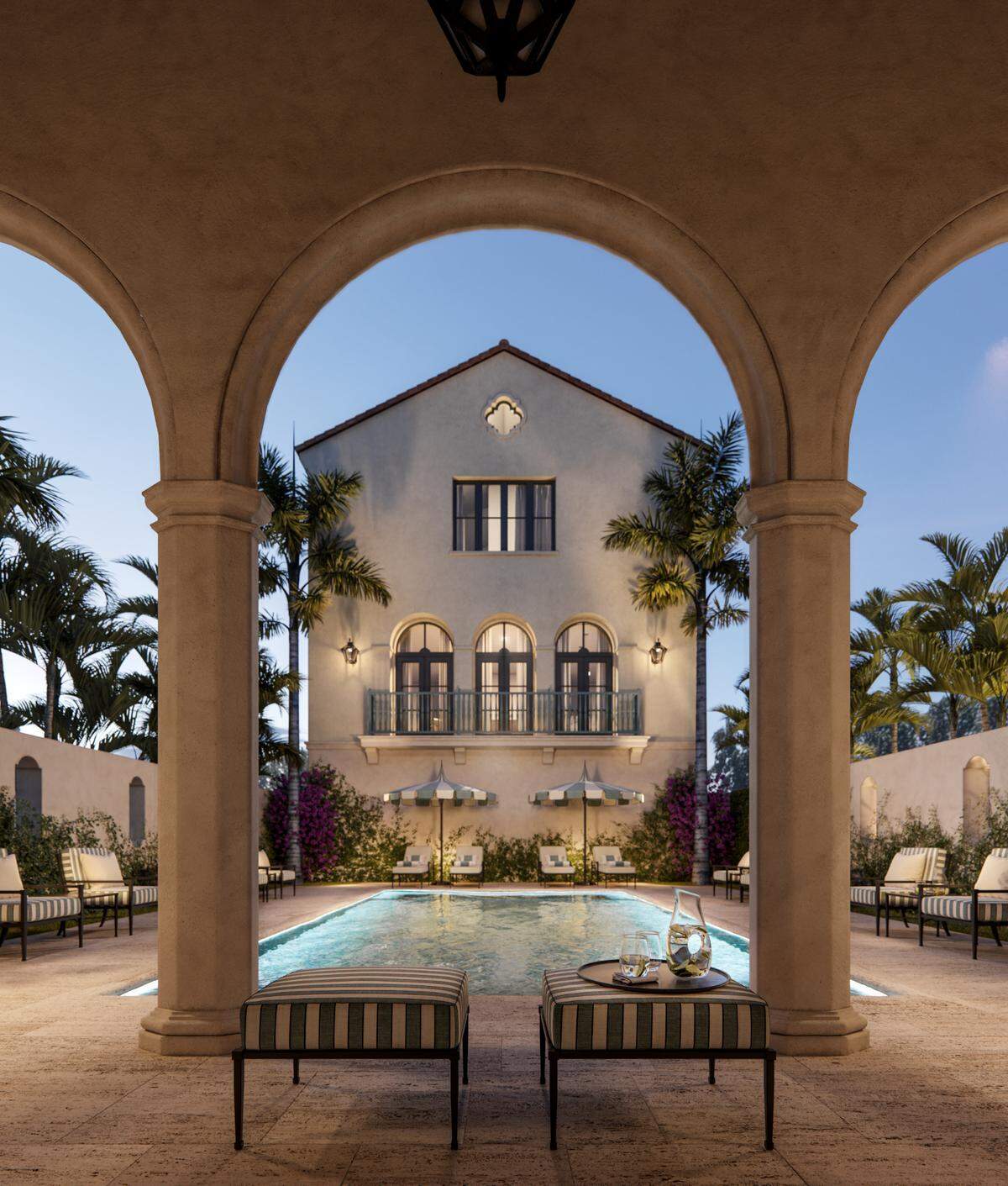 The Village of Coral Gables will include a pool, like the one pictured in this rendering, plus a gym and business center.