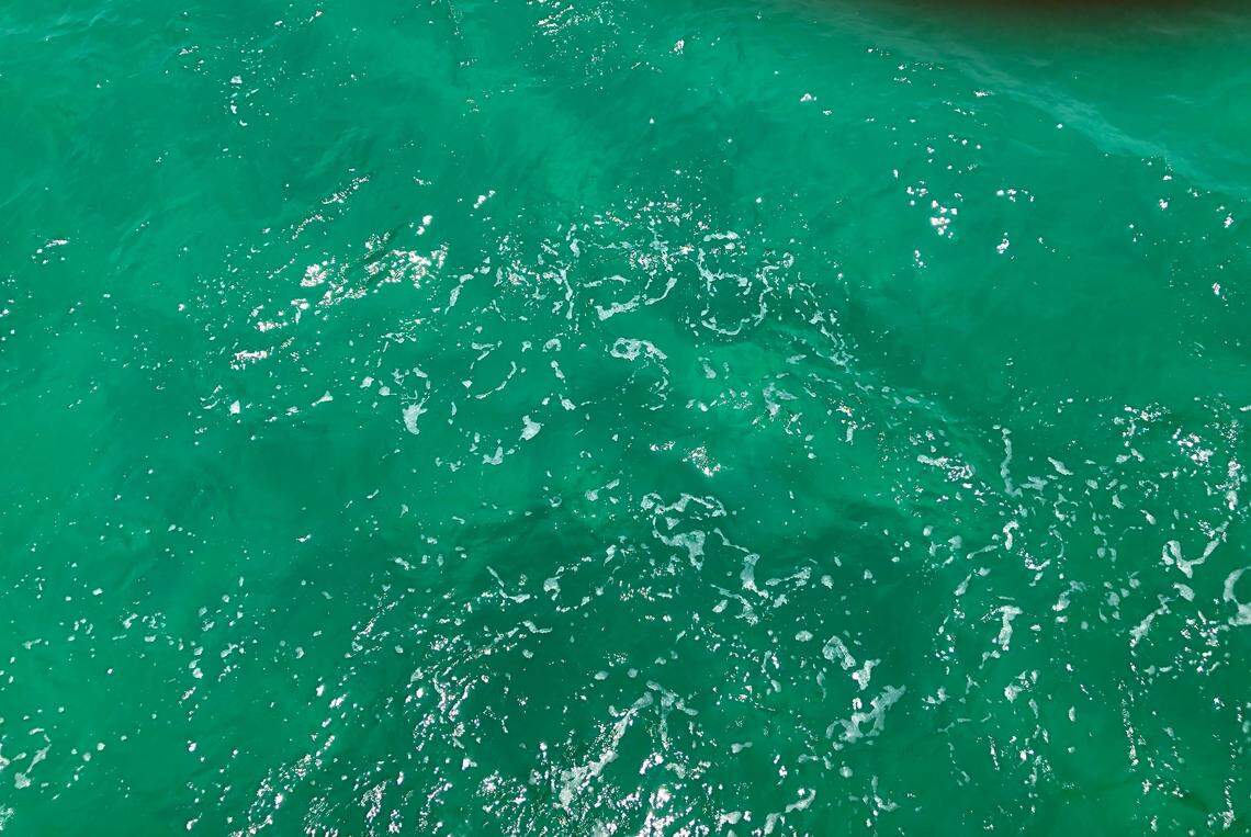 This photo of emerald green waters was taken off Destin, Florida on June 4, 2019.