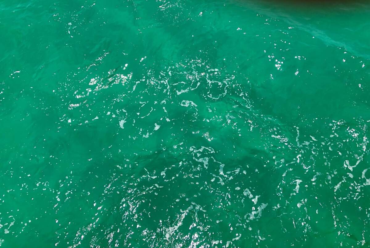 This photo of emerald green waters was taken off Destin, Florida on June 4, 2019.