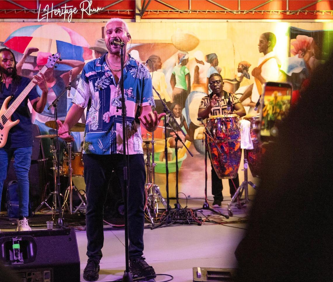 A month after igniting the crowd at Miami’s Compas Festival, Haitian konpa star Richard Cave performs with his band KAI in electrifying performance during “Sounds of Little Haiti” on Friday, June 20, 2025, in Miami, Florida.
