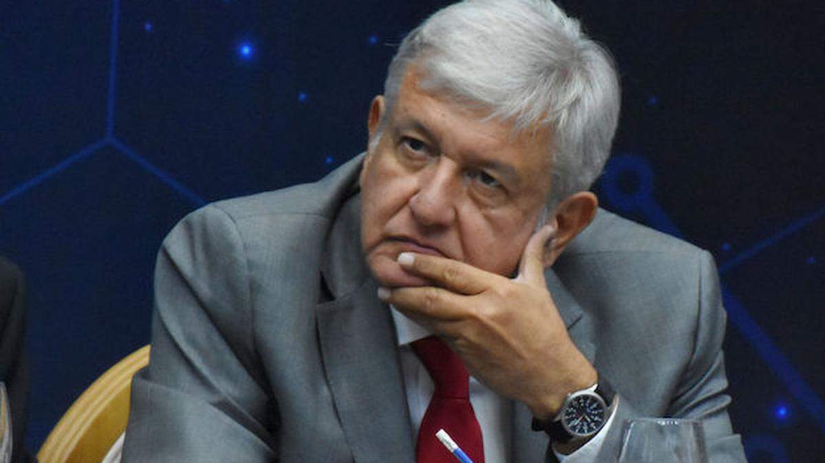 MEXICO CITY, MEXICO - AUGUST 06: Andres Manuel Lopez Obrador President-elect of Mexico is seen greeting during a meeting with representatives of the engineering organizations Mexican Union of Engineer Associations, Engineering Academy of Mexico and College of Civil Engineers of Mexico at Palacio de Mineria on August 6, 2018 in Mexico City, Mexico. (Photo by Carlos Tischler/Getty Images)