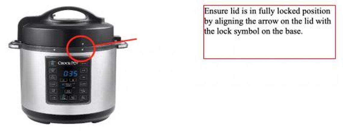 Directions for properly locking the lid of the Crock-Pot