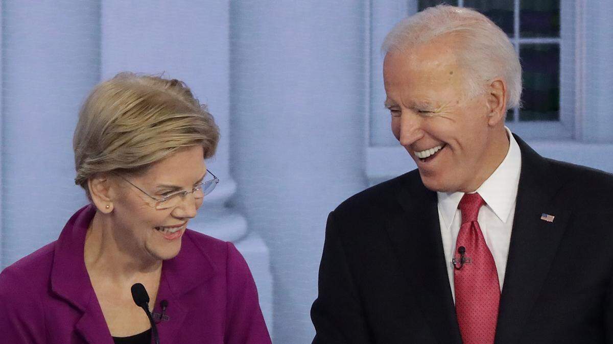Sen. Elizabeth Warren, on the debate stage in November with former Vice President Joe Biden, endorsed him for the Democratic presidential nomination.