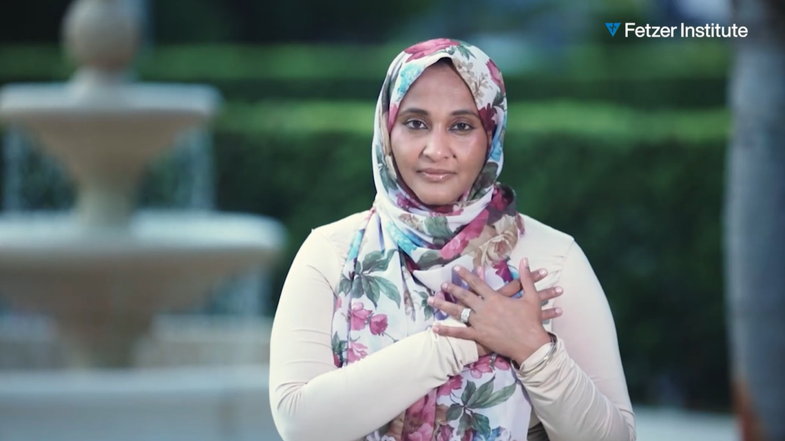 A new documentary produced by The Fetzer Institute discusses how the South Florida Muslim community is confronting the problem of suicide and working to find solutions. Here Waheeda Saif, a licensed mental health counselor, is shown in the film.