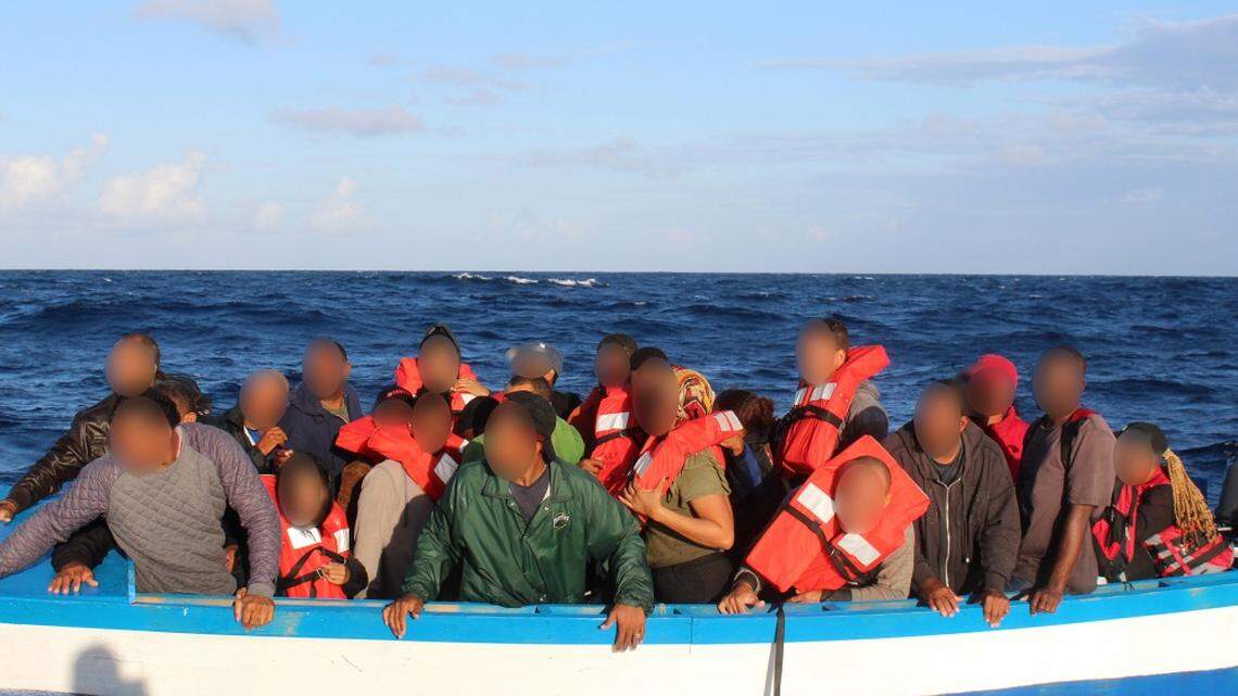 The Coast Guard claims this boat was attempting to smuggle people and drugs into the United States.