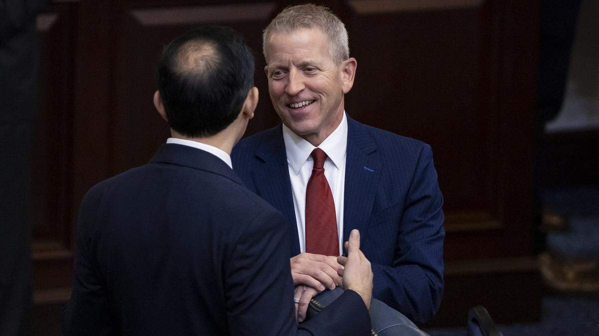 Former Florida House Speaker Paul Renner attends the first day of the legislative session at the Florida State Capitol on Tuesday, March 4, 2025, in Tallahassee, Fla.