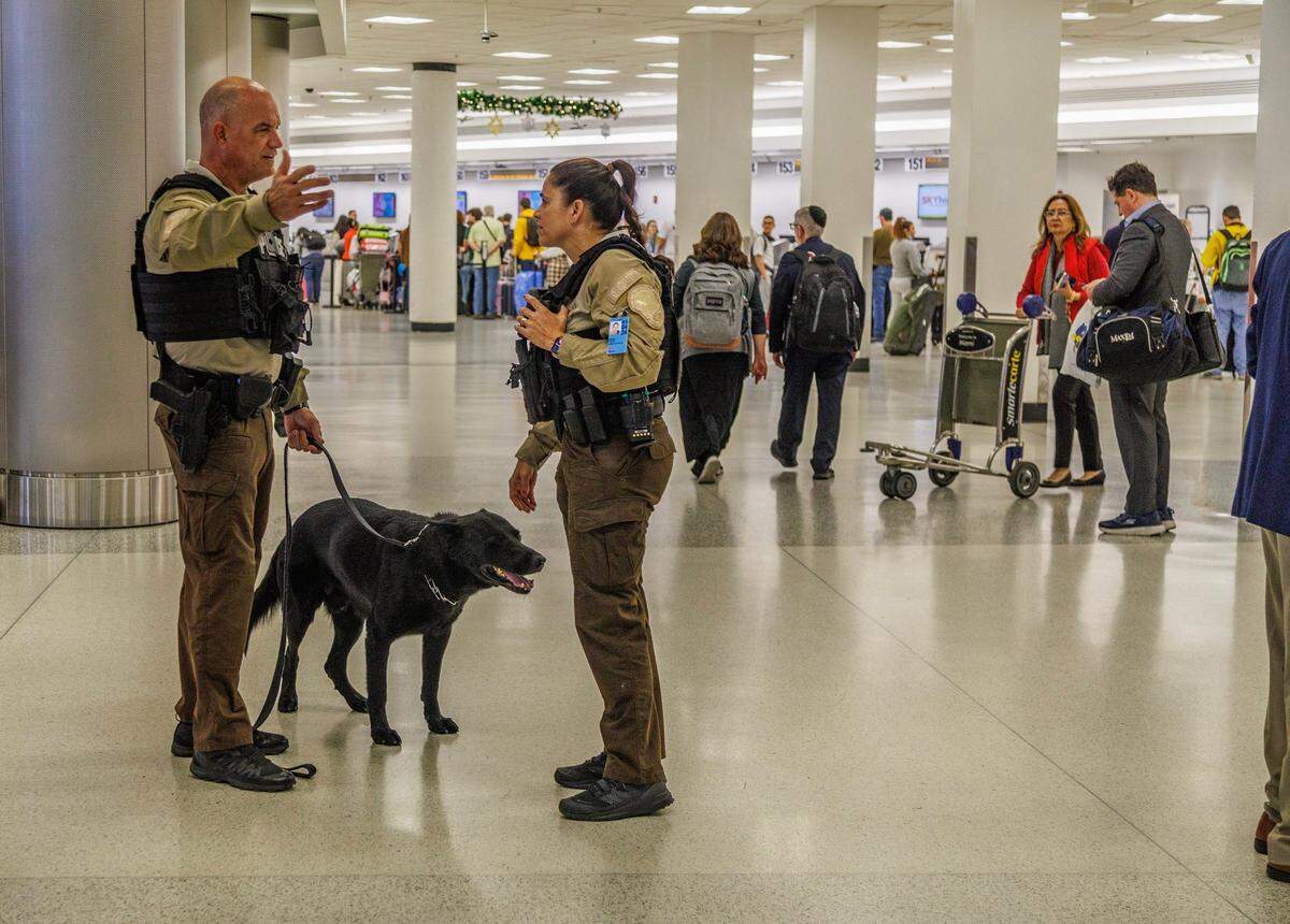 K-9 officers at MIA.