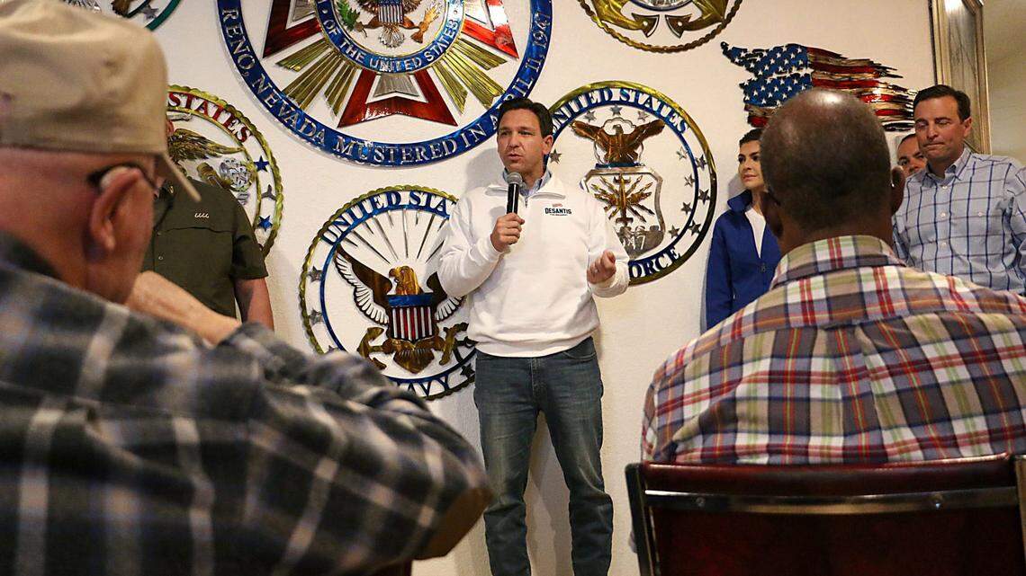 Florida Gov. Ron DeSantis on the campaign trail for president in Reno, Nevada, on June 16.