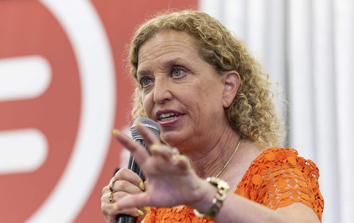 U.S. Rep. Debbie Wasserman Schultz speaks during a debate ahead of the Democratic primary for U.S. House Florida District 20 at the Urban League of Broward County on Wednesday, June 17, 2026, in Fort Lauderdale, Fla.