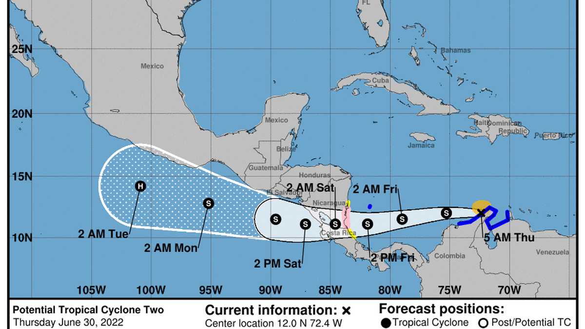 Potential Tropical Cyclone Two still hasn’t strengthened into Tropical Storm Bonnie.