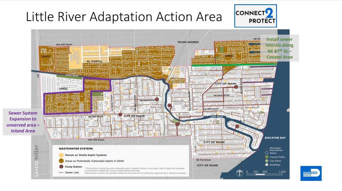 El plan del Condado Miami-Dade para hacer frente a las fosas sépticas más sucias del condado comienza en la zona de Little River, en una región de Miami-Dade no incorporada, justo al norte del vecindario de Shorecrest de Miami.
