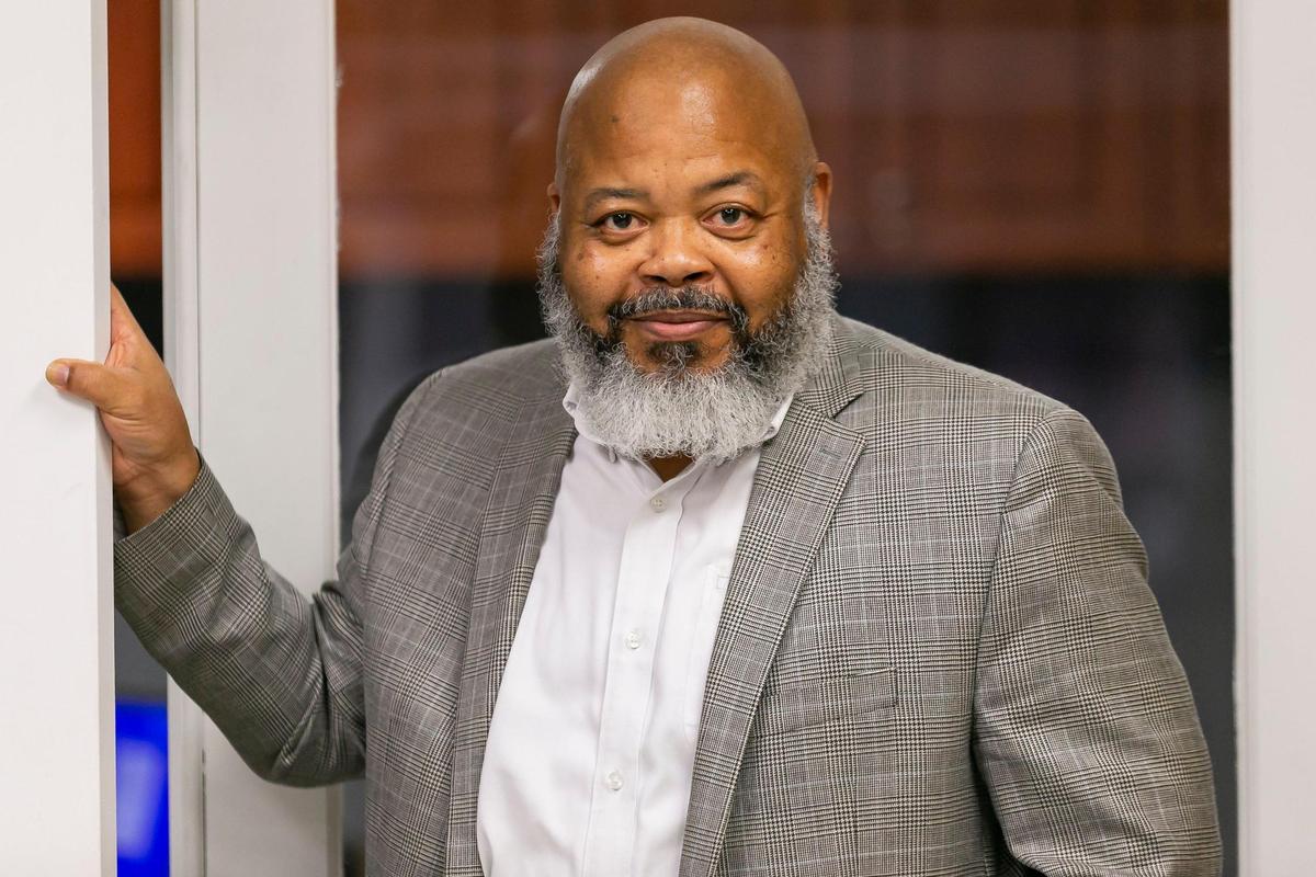 Darryl Holsendolph, the president and CEO of Holsen Inc Event Services and the First Vice President of the Miami-Dade NAACP chapter, works from his offices in Miami Gardens, Florida, on Tuesday, August 4, 2020.