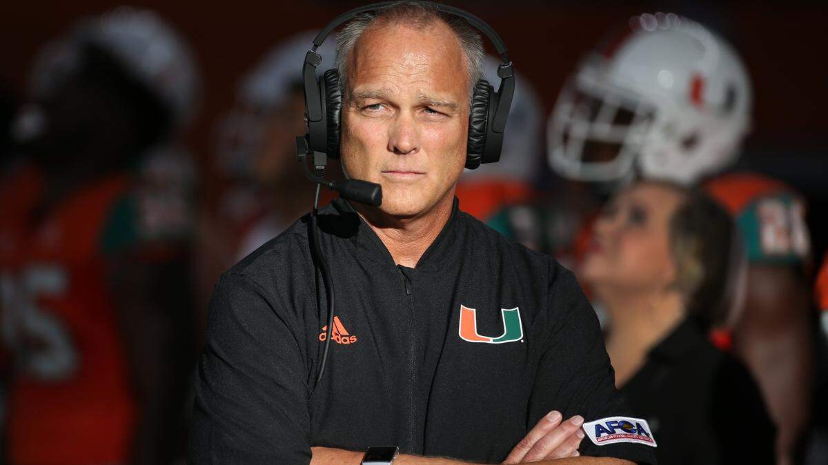 Miami Hurricanes head coach Mark Richt watches from the sidelines as UM plays LSU on Sunday in Dallas.
