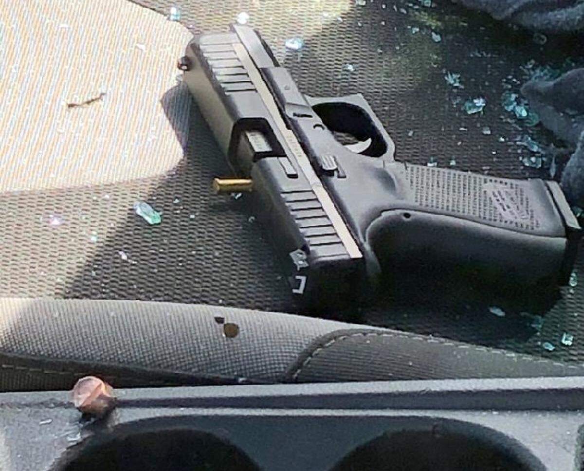An armed robbery suspect who was shot by police on July 18, 2020, in the Florida Keys left this handgun in the vehicle he had tried to flee Key West in, according to the Monroe County Sheriff’s Office. Police said he fired at them first.