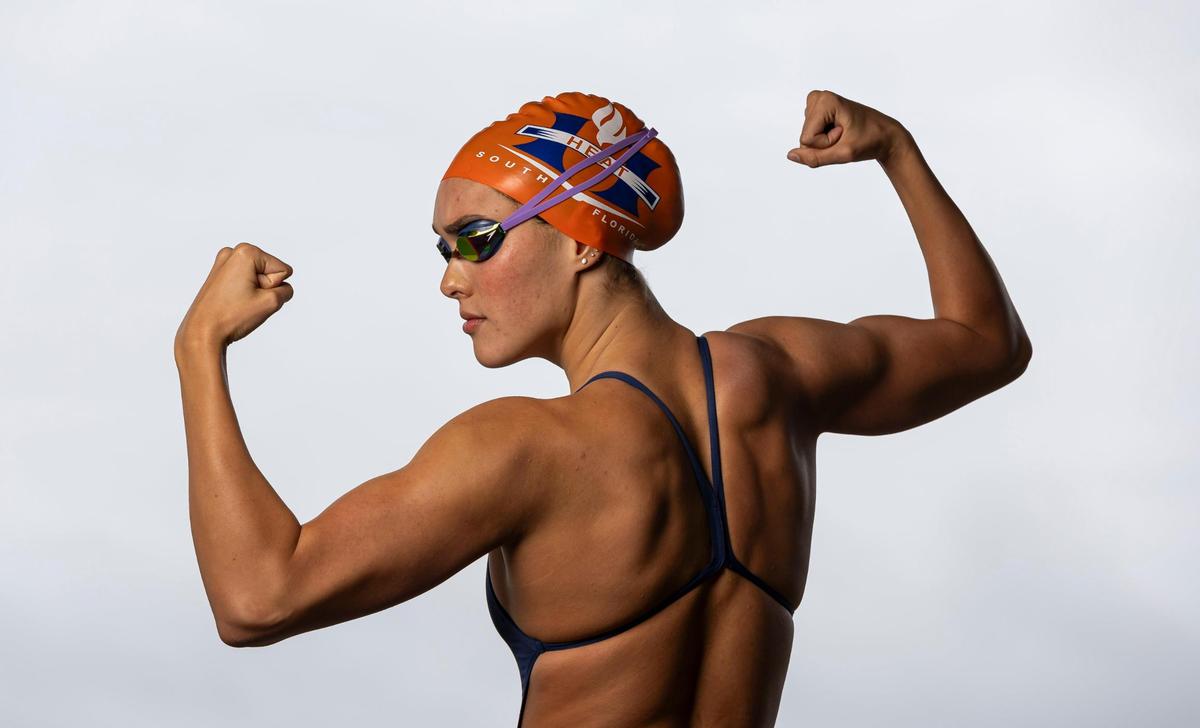 Erika Pelaez, South Florida HEAT, Swimming. All-Broward players photographed at Brian Piccolo Sports Park on Wednesday, Dec. 13, 2022, in Cooper City, Fla.