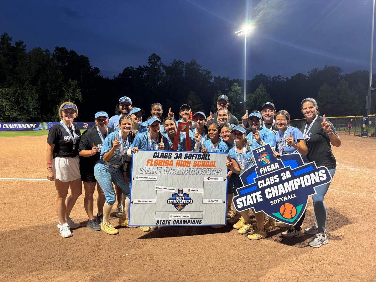 Somerset Silver Palms’ softball team won its first state championship on Thursday night at Longwood, Fla. after a 12-2 win over Eustis.