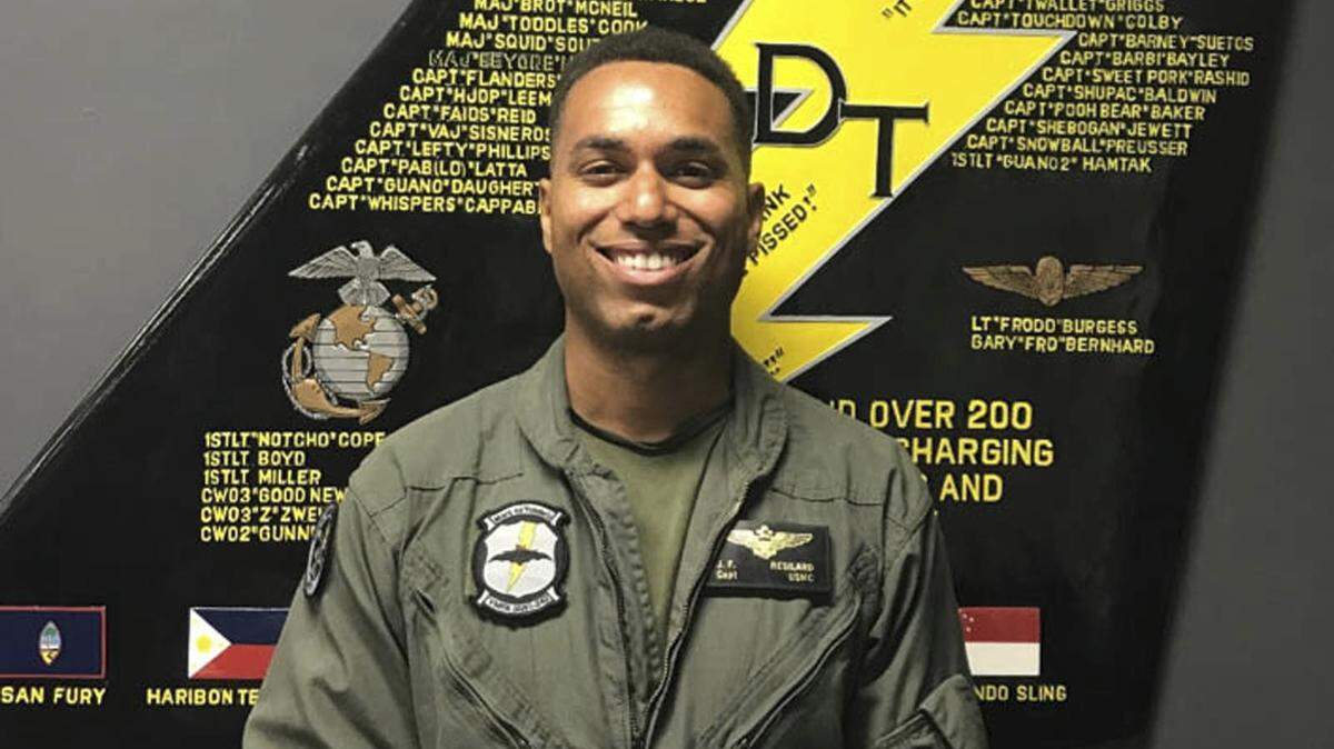 This undated photo made available by the U.S. Marine Corps shows Capt. Jahmar F. Resilard. On Thursday, Dec. 6, 2018, officials said he was killed in a plane crash off the coast of Japan.