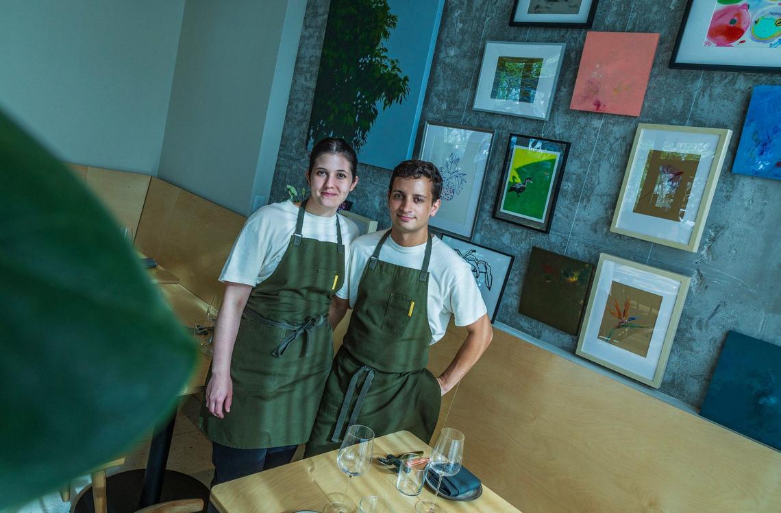 Chefs Maria Teresa Gallina and Nico Martínez at their restaurant Recoveco in South Miami.
