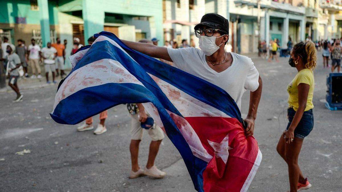 Protests against the regime in Cuba erupted across the country on Sunday.